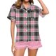 thumbnail image 1 of Conjunto de Verano para las Mujeres, Estampado Cuello de Manga Corta Y Pantalones Cortos, Moda Casual de Dos Piezas, 1 of 8