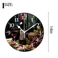 thumbnail image 2 of 14 Inch Wall Clock Battery Operated Silent Clock Decorative for Office, Kitchen, Outdoor, Living Room，Red Wine with Cheese Pattern, 2 of 4