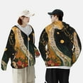 thumbnail image 4 of Gaeub Abstract Gold Floral Galaxy Men's and Women's UPF 50+ Long-Sleeved Sun Protection Clothing, Fishing Shirt Long Sleeve Zip-Small, 4 of 7