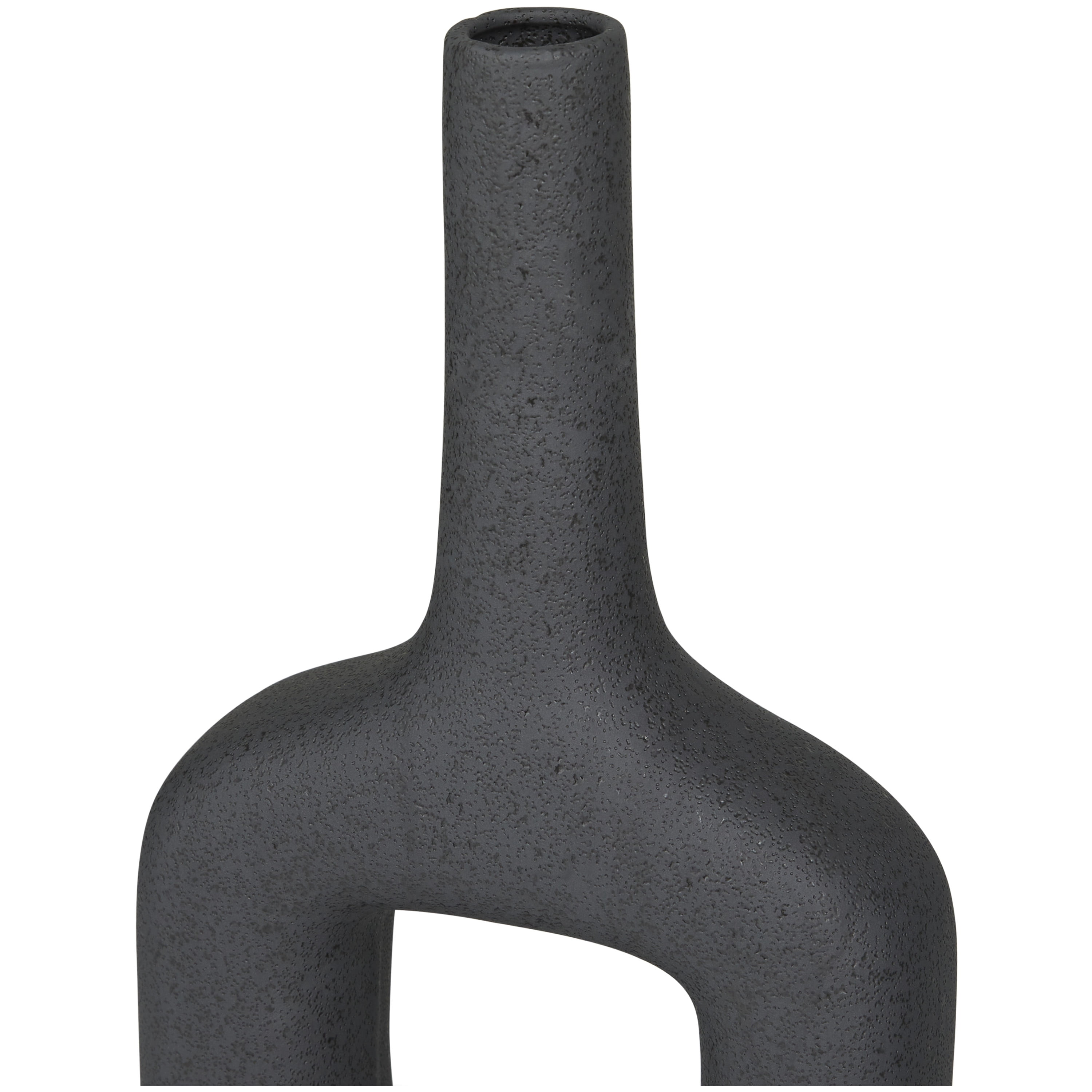 CosmoLiving by Cosmopolitan 8"W, 16"H Ceramic Modern Vase, Black, 2-Piece