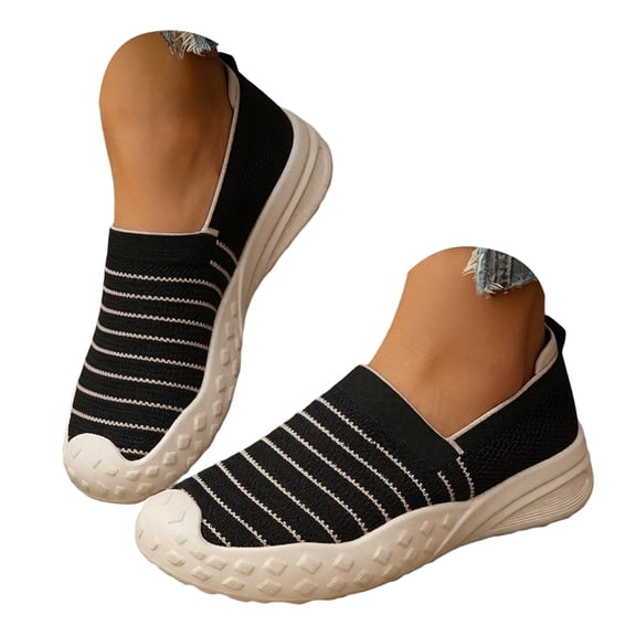 YLYL Womens Knit Platform Sneakers Thick Sole No Slip Lightweight Comfortable Casual Walking Shoes