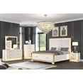 thumbnail image 5 of LiviNest Modern Nightstand with LED Lights & Drawers: Contemporary White Wood Bedside Table - Gold Finish Storage Cabinet for Remote Workers Home Office & Bedroom Organization, 5 of 5