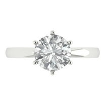 2 ctw Solitaire Anniversary Ring for Women | Round Cut Moissanite | Hyperallergenic Solid 18K White Gold