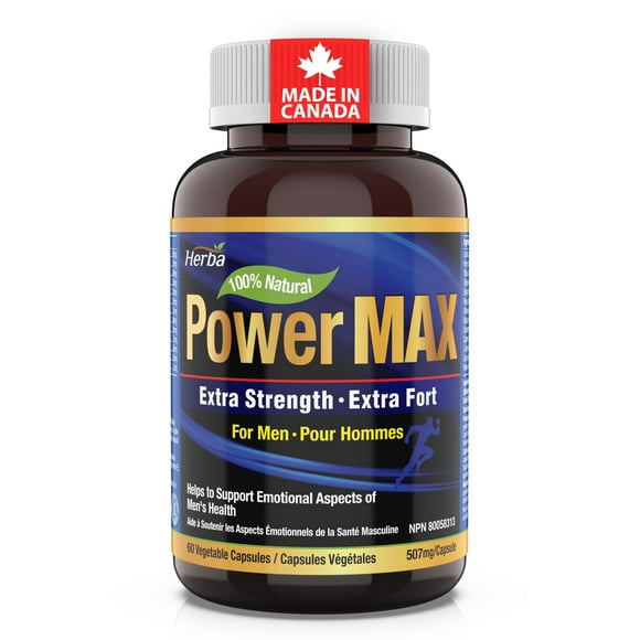Herba Power Max Testosterone Booster for Men - 60 Capsules | Tongkat Ali, Maca, Tribulus, Panax Ginseng and More