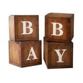 thumbnail image 2 of 4 Pieces Baby Boxes Baby Shower Decorations Balloons Boxes for Party Holiday Wood Color, 2 of 8