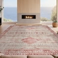 thumbnail image 2 of Design&I 5'x7' Washable Area Rug Assorted Boho Checkered Vintage Motif Farmhouse Hallway Door for Dining Room, Under Table, Home Office, Snag-Free, Skid-Resistant, 2 of 7