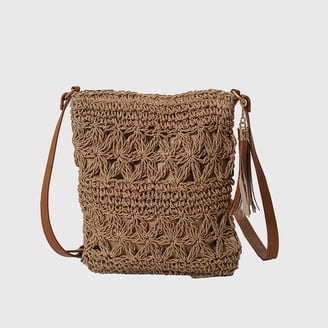Genuine Leather Crossbody Bag For Women - Bohemian Wide Strap Shoulder Purse (Italian Waxed Cowhide)