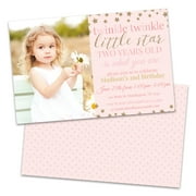 Personalized Twinkle Twinkle Photo Kids Birthday Party Invitations