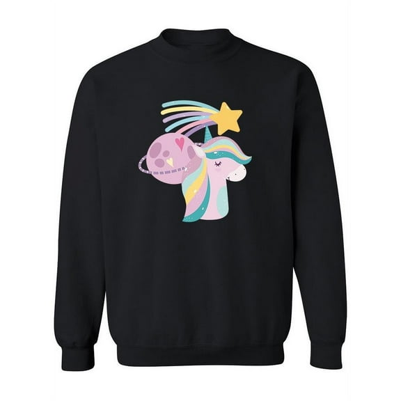 Shooting Star And Unicorn Sweatshirt Women -Image by Shutterstock, Female 3X-Large