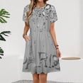 thumbnail image 2 of Eiffel Tower Paris Dress Fashion Beach Short Sleeve Dresses Female Party Printed Sundress, 2 of 7