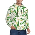 thumbnail image 2 of Kdxio Tulips Flowers Print Mens Casual Hooded Collar Drawstring Hoodies Pullover Sweatshirts Casual Long Sleeve Shirts-3X-Large, 2 of 7