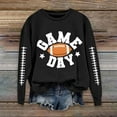 thumbnail image 4 of Game Day Sweatshirt for Women Long Sleeve Football Shirts Crewneck Graphic Pullover Tops Cute Mom Cheers Sweater 2025 Black S, 4 of 5