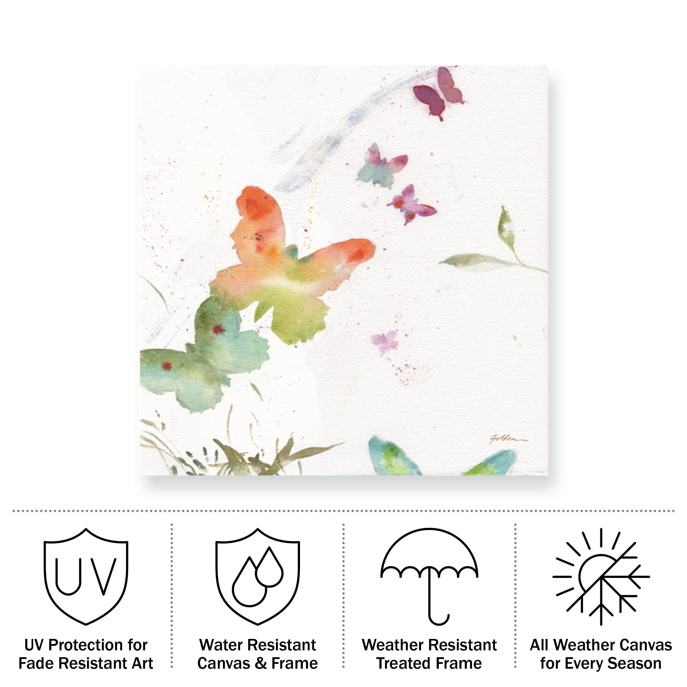 Sheila Golden 'Butterfly Expression' Outdoor All-Weather Wall Decor