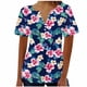 thumbnail image 1 of Tops de Algodón para las Mujeres Impreso V-Cuello Botón de Manga Corta, Blusa de Estante de Imitación Casual, 1 of 4