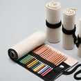 thumbnail image 3 of Inteprter Nueva lona Wrap Cable Lines Lápiz Bolígrafos Herramientas Accesorios Organizador Roll Up Bag pinturas Blanco 20*46cm, 3 of 6