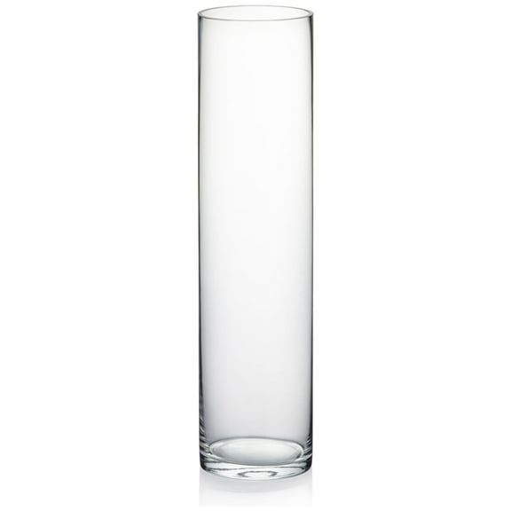 Quality Thick Weighted Clear Cylinder Glass Vases, 3" W x 12" H, Skinny Bud Vase Narrow Floral Bouquet Flower Arrangements Storage Container Candle Holders Decorative Accents, 1 Piece