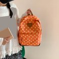 thumbnail image 6 of Women Nylon Polka Dot Cute Playful Bookpack Large Capacity Students Bookbags Multiple Pockets Travel Daypack Bag for Commute (Orange), 6 of 11
