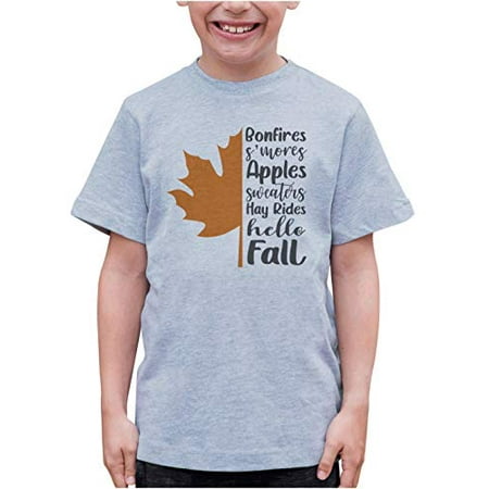 

7 ate 9 Apparel Kids Fall Maple Leaf T-Shirt Grey