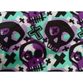 thumbnail image 4 of oneOone Cotton Cambric Aquamarine Green Fabric Skull Sewing Material Print Fabric By The Yard 56 Inch Wide, 4 of 4