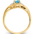 thumbnail image 2 of 14K Yellow Gold Blue Topaz And Diamond Ring (Size 7) Made In India xbs429, 2 of 5