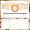 thumbnail image 6 of Straw Woven Elastic Stretch Belts for Women, Ladies Wide Boho Braided Dress Belts with Wooden Buckle, 6 of 7