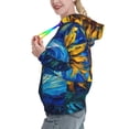 thumbnail image 2 of Lsque Sunflower Starry Night Vibes Pattern Casual Women's Hoodie,Hooded Sweatshirt with Kangaroo Pocket,Pullover Hoodie with Eye-catching Drawstrings-Small, 2 of 7