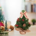thumbnail image 3 of Árbol de Navidad de mesa preiluminado, adorno navideño realista y decorativo. Rojo, 3 of 7