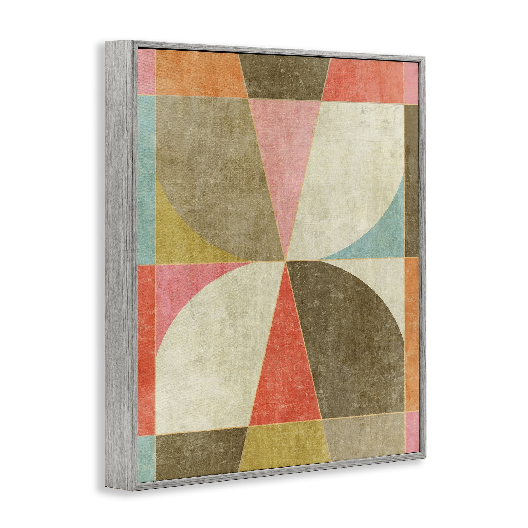 Stupell Industries Pinwheel Symmetric Shapes Gray Framed Giclee Art, design by Suzanne Nicoll