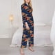 thumbnail image 3 of Balery Bowling Ball And Flame Conjunto de Pijama con Estampado para Mujer, Conjunto de Dos Piezas con Manga Larga, Ropa de Dormir Suave con Bolsillos, Pijamas Cómodos-Medium, 3 of 7