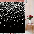 thumbnail image 2 of Valentine''s Day Shower Curtain Romantic Black White Heart Dreamy Falling Hearts Cute Sweet Lover Couple Modern Fabric Bathroom Curtain with Hook, 2 of 5