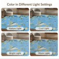thumbnail image 7 of ODIKA 4'x6' Blue Cobalt Tropical Aviary and Flora Washable Area Rug Elegant Botanicals with Exotic Birds Illustration for Home Office, Under Desk, Non-Slip Chair-Friendly, Flatwoven, 7 of 7