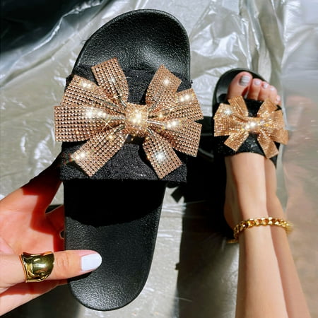 

NEGJ Women Fish Mouth Shoes Fashion Flat Sandal Platform Sequined Beach Slippers Summer Casual Fashion Co