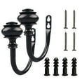 thumbnail image 4 of 2 Pcs Curtain Holdbacks,Wall Mounted Drapery Tiebacks with Screws,Decorative Curtain Holders,Metal Curtain Side Hooks,U-Shaped Decorative Curtain Hook Holder for Bedroom, Livingroom, Office,Silver, 4 of 7