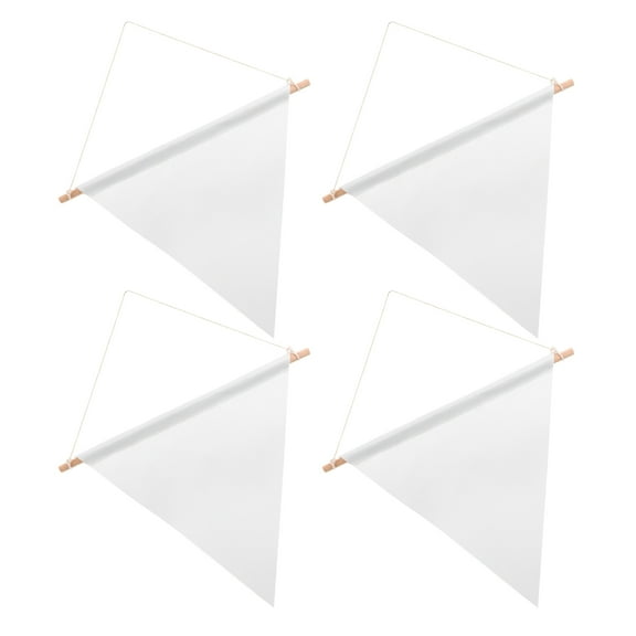 4 Pcs Blank Hanging Flag Badge Signs Holiday Flags Backyard Forepit Banners DIY