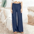thumbnail image 4 of SwiftWear Women's High Waist Linen Wide Leg Pants Casual Summer Beach Palazzo Trousers with Pockets, Comfortable Loose Fit & Breathable Fabric, 4 of 6