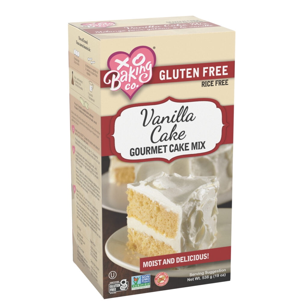 XO Baking Co. Verified Non-GMO & Gluten Free Vanilla Cake Mix, 19 oz Box