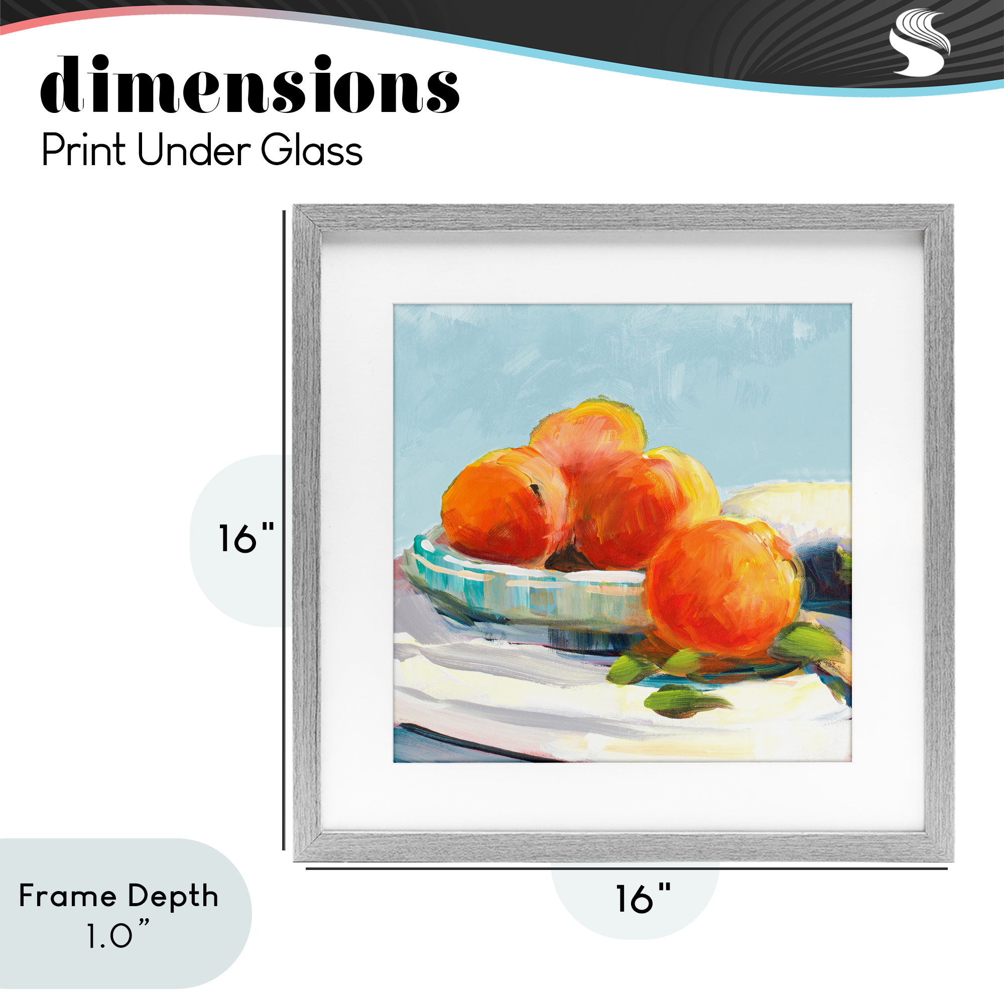 Stupell Industries Citrus Plantation Still Life Gray Framed Print Under Glass, design by Jane Slivka