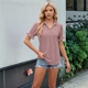 thumbnail image 4 of Blusas Informales Elegantes para Mujer, Camisas con Cuello de Solapa, Blusas de Verano Informales de Negocios A , Gris Rosa M, 4 of 9