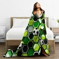 thumbnail image 6 of Football and Soccer Ball Throw Blanket Ultra Soft Warm All Season Sport Neon Geometric Texture Decorative Fleece Blankets for Bed Chair Car Sofa Couch Bedroom 60"X50", 6 of 6