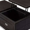 thumbnail image 4 of Baxton Studio Indy Faux Leather Lift Top Coffee Table Ottoman in Brown, 4 of 5