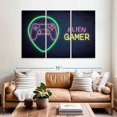 thumbnail image 2 of Elephant Stock Alien Gamer Wall Art - Horizontal Multi Panel Canvas - Living Room Wall Decor - Hobbies And Lifestyle Multi Panel - Gold And Blue Decor - 65" x 42", 2 of 8