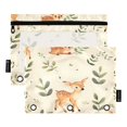 thumbnail image 2 of Baby Deer and Green Leaves 2 Pack Pencil Pouches Zipper Pencil Case 3 Ring Pencil Pouch Cosmetic Bag, 2 of 6