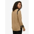 thumbnail image 2 of ellos Women's Plus Size Side Stripe Mockneck Sweater - 26/28, Soft Camel, 2 of 6
