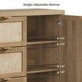thumbnail image 4 of SICOTAS 52" W Large Rattan Sideboard Buffet Cabinet with 3 Drawers and 2 Doors, Boho Long Credenza Cabinet for Dining Room, Coffee Bar Table with Storage for Living Room, Entryway, Oak, 4 of 8