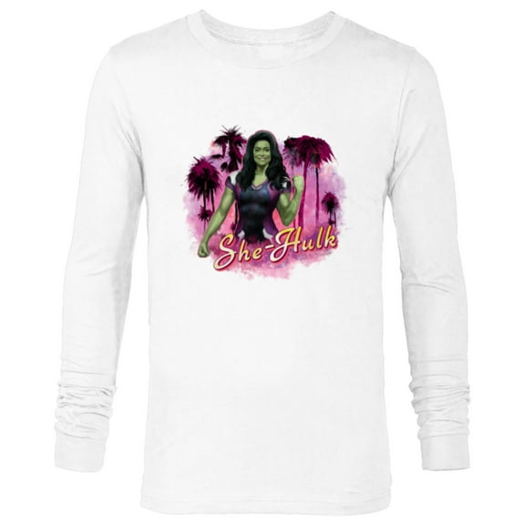 Marvel Studios She Hulk Palm Trees - Long Sleeve T-Shirt for Men - Customized-White