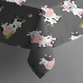 thumbnail image 4 of Dark Gray Cow Emotion Pattern Rectangle Tablecloth 60"x120",Waterproof Polyester Rectangle Table Cloth, Wipeable Spillproof Polyester Tablecloth for Dining, Camping, Indoor and Outdoor, 4 of 6