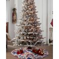 thumbnail image 4 of 4th of July Christmas Tree Skirt 36 Inches Large Christmas Skirt Tree, Independence Day Blue Red Rustic Tree Skirt Christmas Decorations for Fireplace Party Holidays Indoor Outdoor, 4 of 7