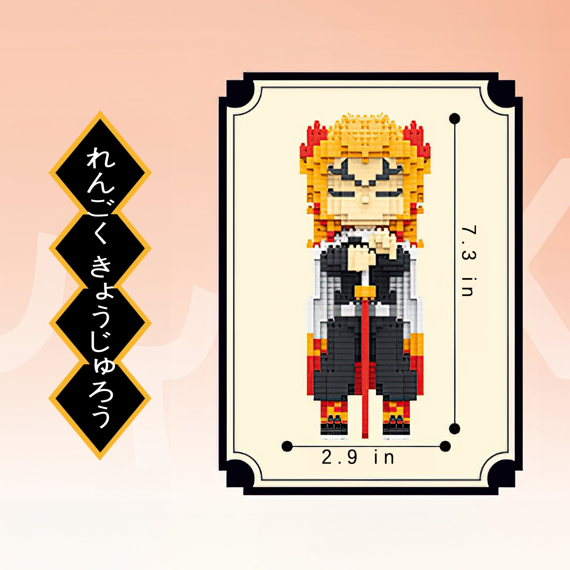 MACTANO AnimeDemon Micro Mini Building Block Set Slayer Rengoku Figure Building Kit Multi Color
