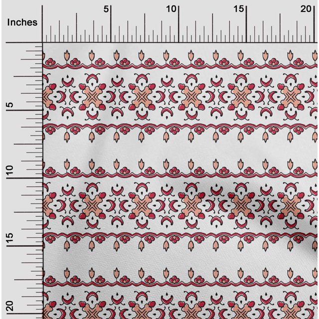 oneOone Cotton Poplin Fabric Floral Block Decor Fabric Printed BTY 42 Inch Wide