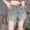 004Blue, variant on Generic Women's Denim Shorts High Waist Rolled Cuff Jean Shorts Wide Leg Casual Summer Vintage Shorts with Pockets Button Front